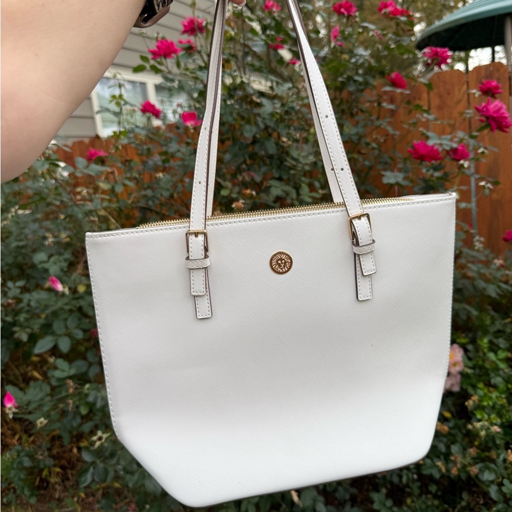 Anne Klein White Tote Bag Shoulder Purse